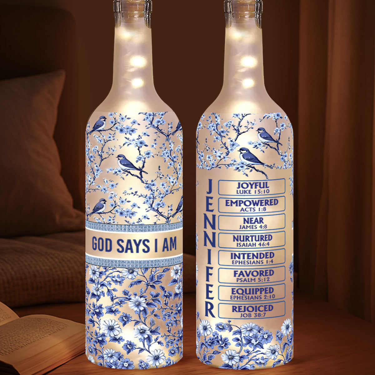 God Says I Am | Personalized Bottle Lamp