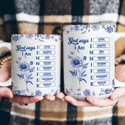 God Says I Am | Personalized Ceramic Coffee Mug