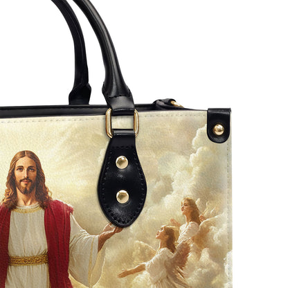 Glorious Ascension Christ Rising In Majesty | Leather Handbag
