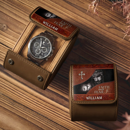 Faith Over Fear | Personalized Leather Watch Case
