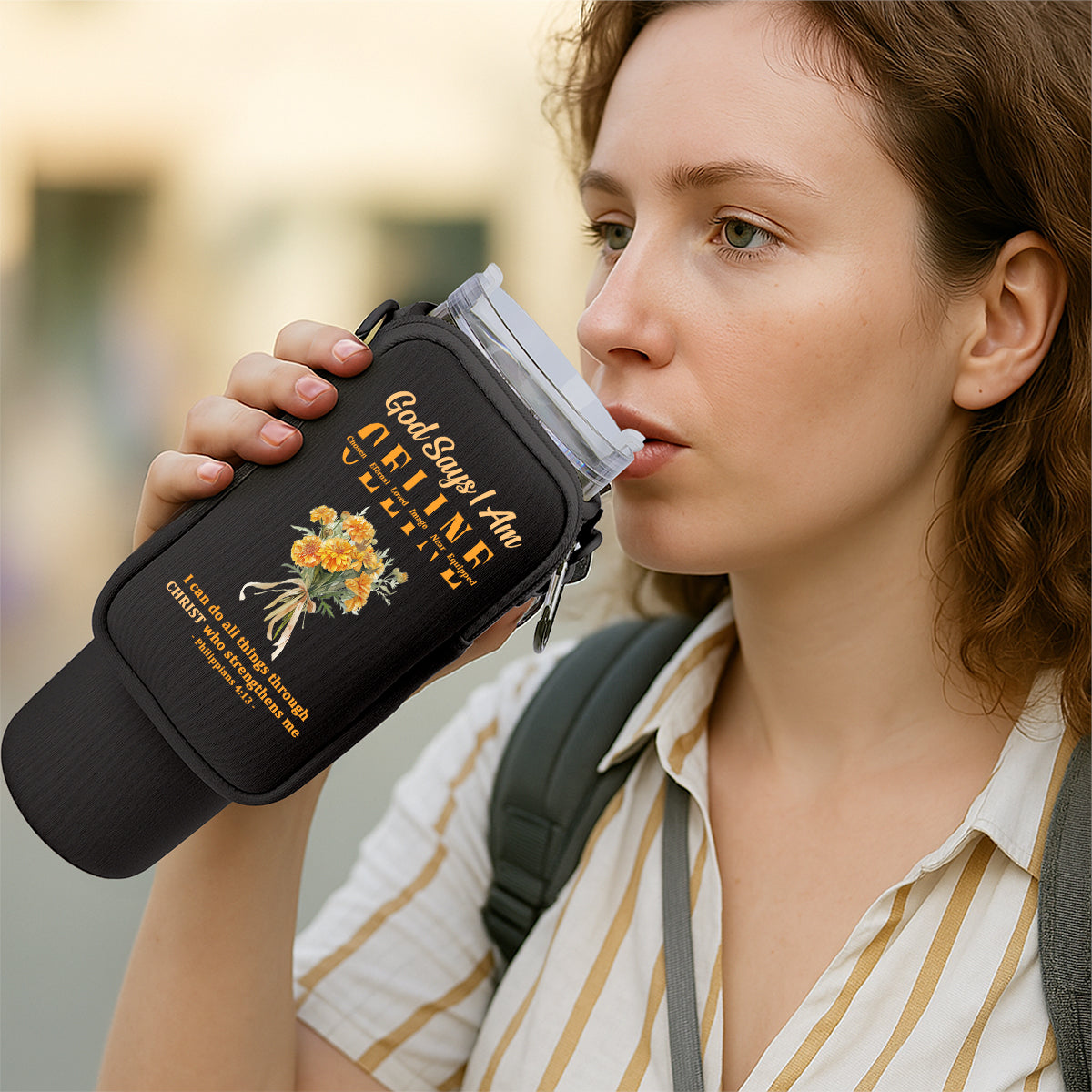 God Says I Am | Personalized Tumbler Holder Bag
