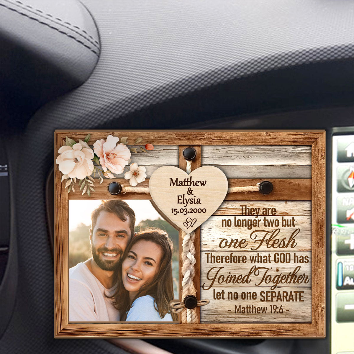 God Has Joined Together Let No One Separate | Personalized Car Visor Clip
