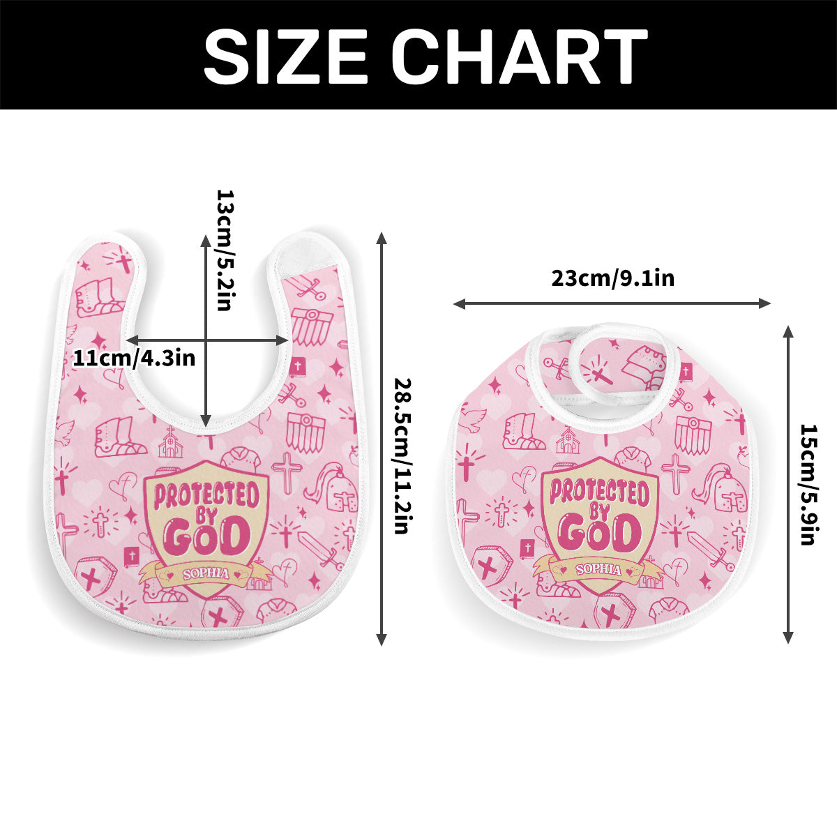 Protected By God | Personalized Baby Bib