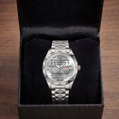 Pray On It Pray Over It Pray Through It | Personalized Men's Wrist Watch