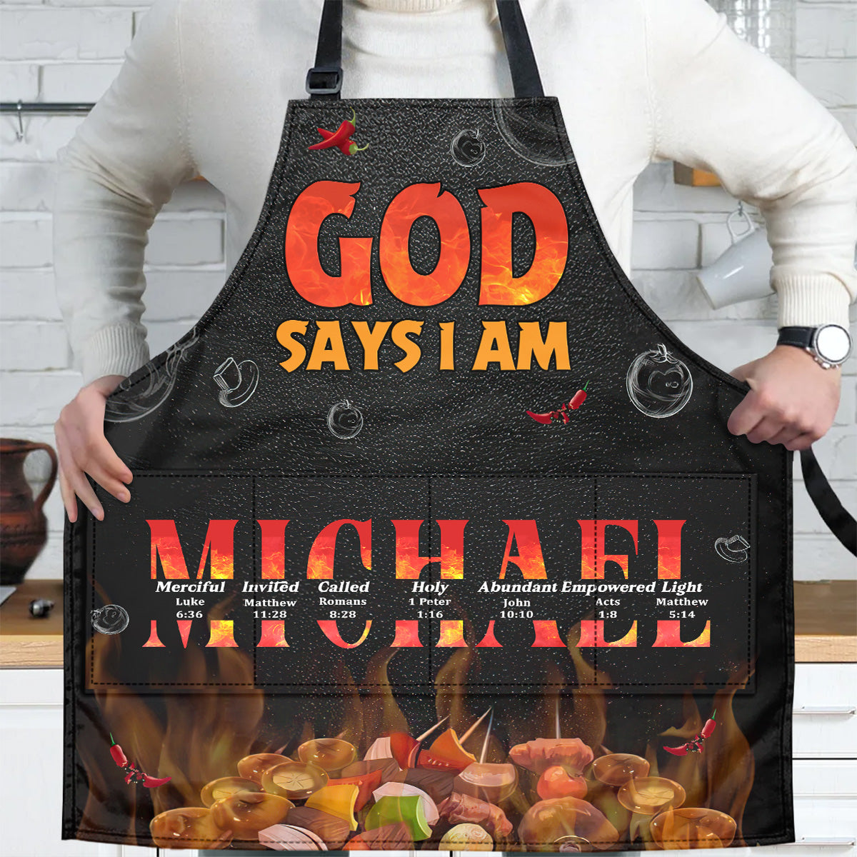 God Says I Am  | Personalized Apron With Pocket
