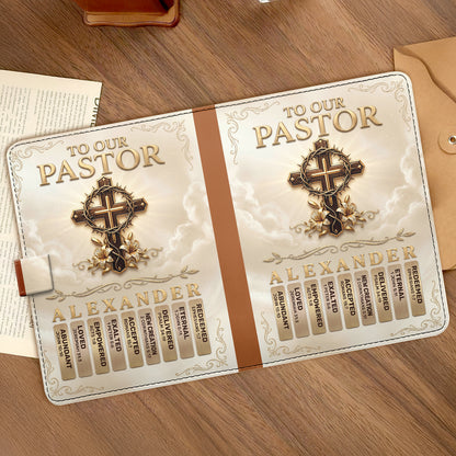 To Our Pastor For Having The Heart Of A Servant Leader | Personalized Leather Notebook & Pen Set