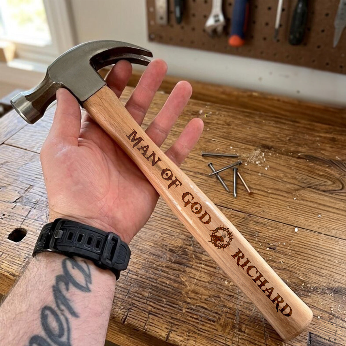Man Of God | Personalized Wooden Hammer