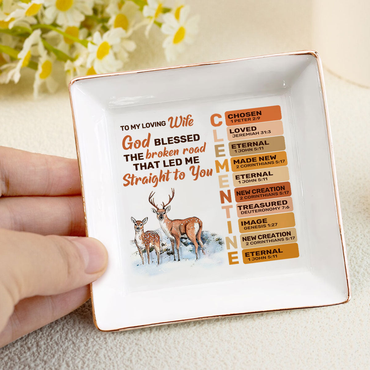 God Blessed The Broken Road That Led Me Straight To You | Personalized Jewelry Dish JSJDPN2798M