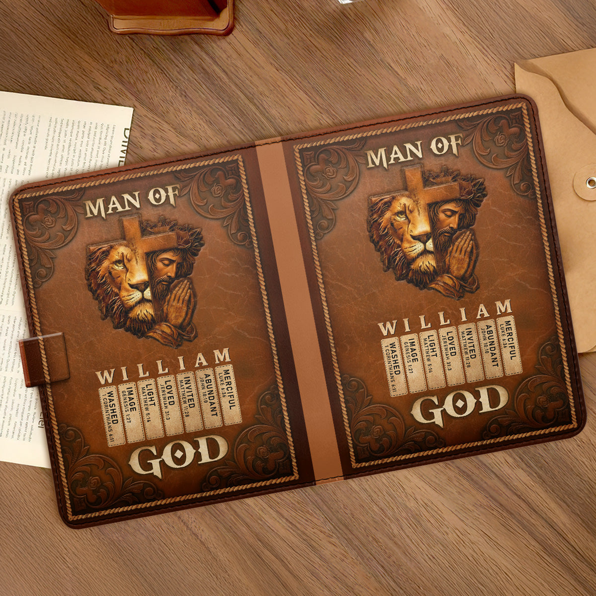 Man Of God | Personalized Leather Notebook & Pen Set