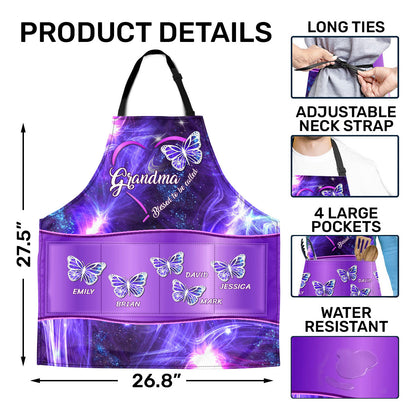 Grandma Butterfly | Personalized Apron With Pocket