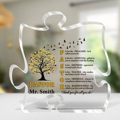 Pastor  | Personalized Custom Shaped Squared Acrylic Plaque