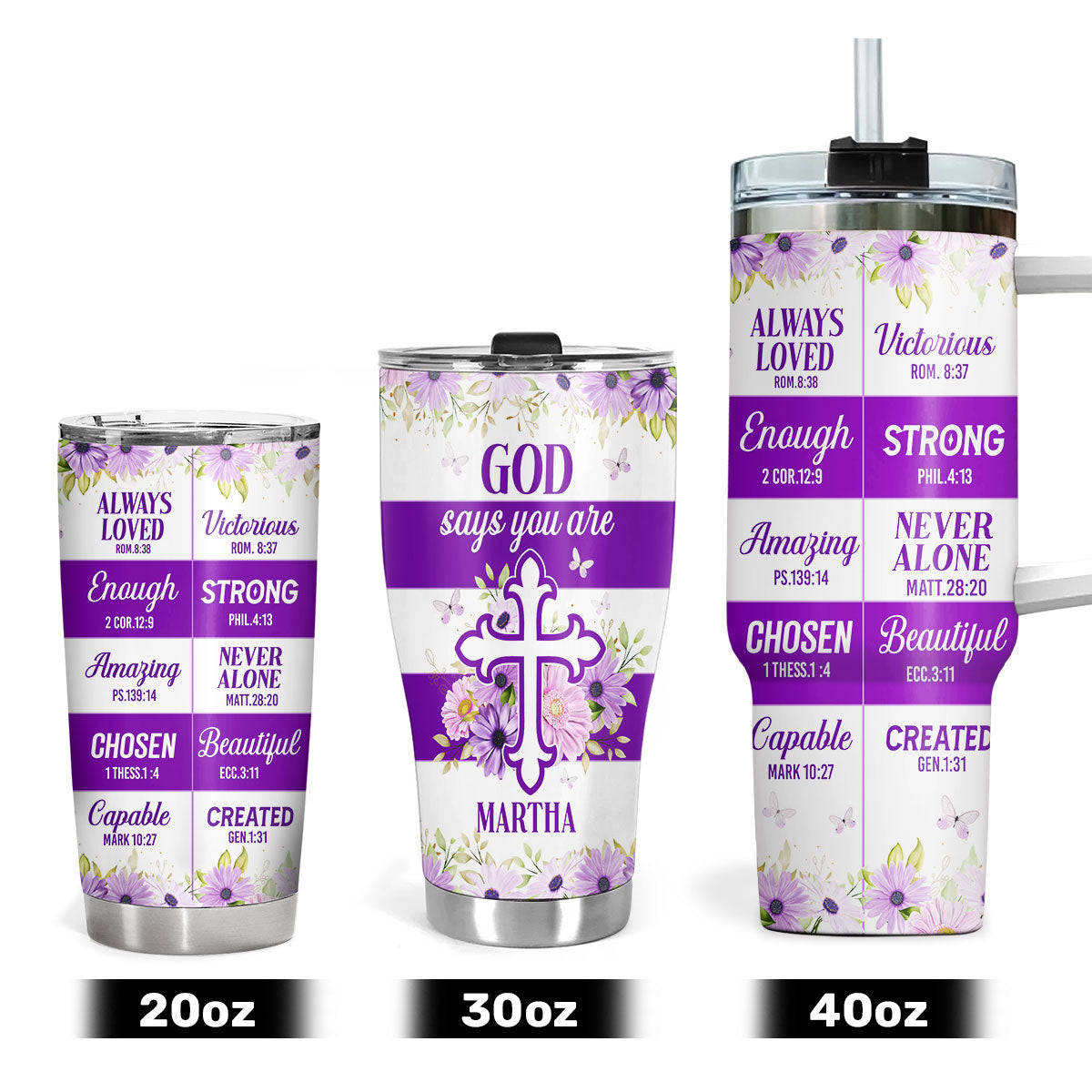 God Says You Are | Personalized Stainless Steel Tumbler JSSSTPH2357L