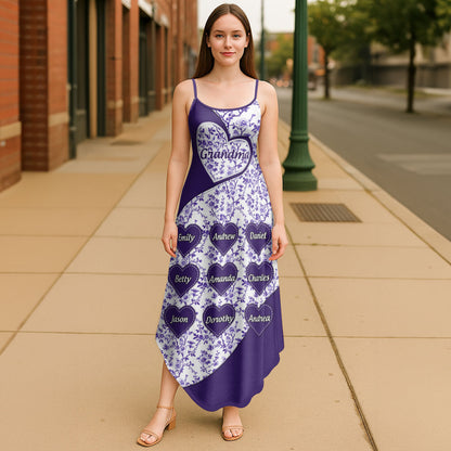 Grandma Mom Toile De Jouy | Personalized Maxi Dress