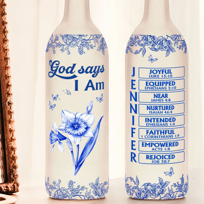 God Says I Am | Personalized Bottle Lamp