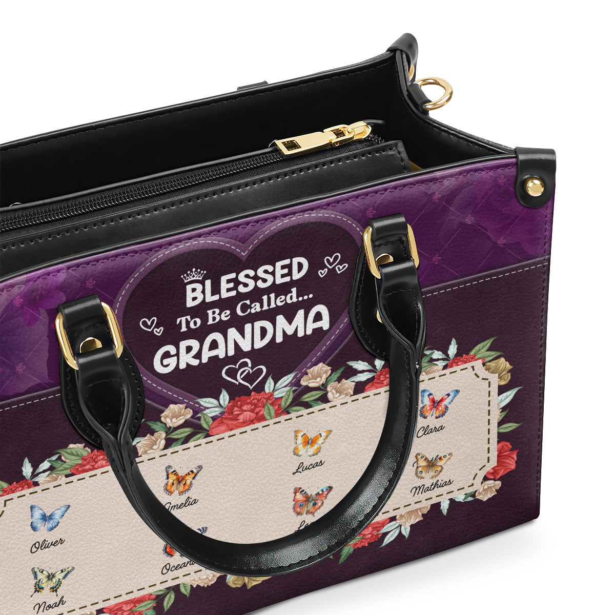 Blessed To Be Called Nana | Personalized Leather Handbag