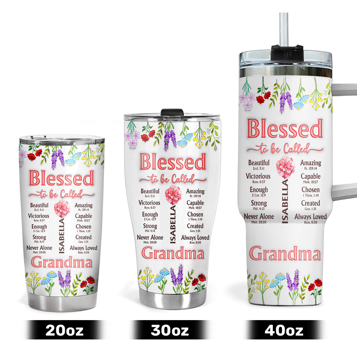 Blessed To Be Called Mom | Personalized Stainless Steel Tumbler