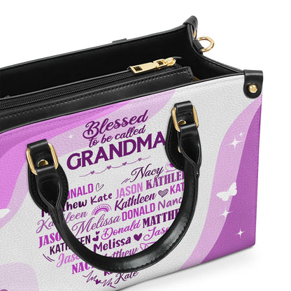 Blessed Grandma | Personalized Leather Handbag