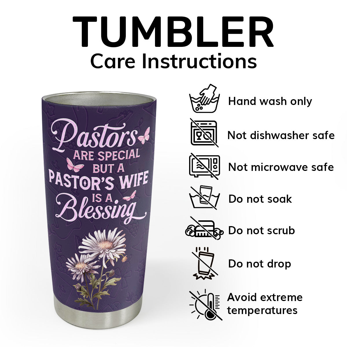Pastor's Wife Is A Blessing | Personalized Stainless Steel Tumbler
