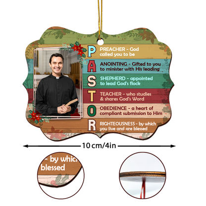 Pastor Preacher Anointing Shepherd Teacher Obedience Righteoussness | Personalized Cutout & Print 2 Sides Wood Ornament JSCWO2SPM2390T