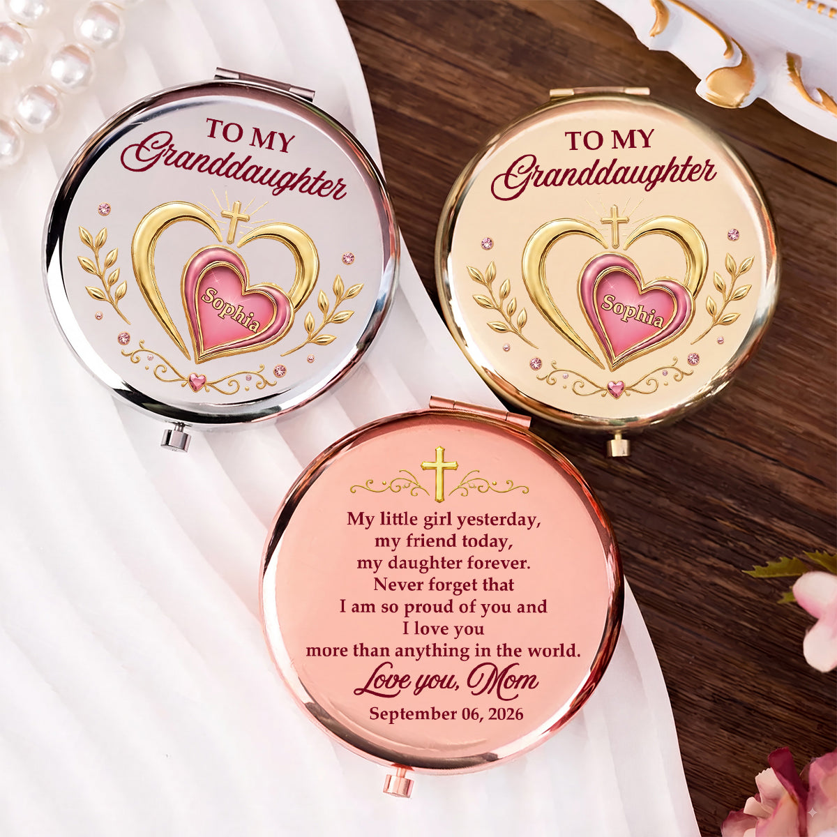 I Love You More Than Anything In The World | Personalized Circle Metallic Mirror