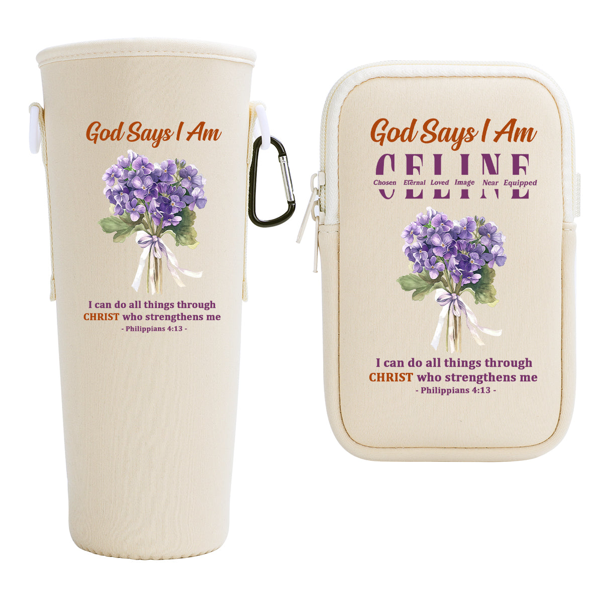 God Says I Am | Personalized Tumbler Holder Bag