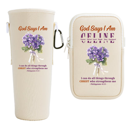 God Says I Am | Personalized Tumbler Holder Bag
