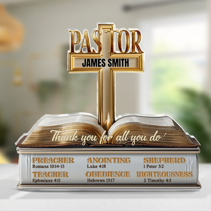 My Preacher, Teacher, & Shepherd | Personalized Custom Shaped Squared Acrylic Plaque