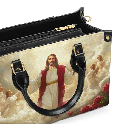 Glorious Ascension Christ Rising In Majesty | Leather Handbag