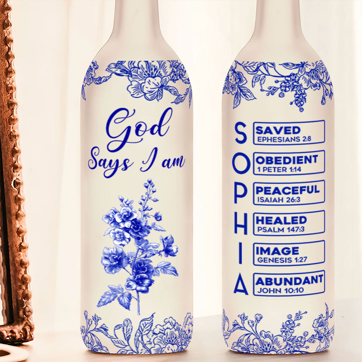 God Says I Am | Personalized Bottle Lamp