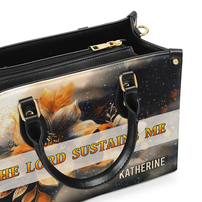 Jesuspirit | Personalized Leather Handbag With Zipper | The Lord Sustains Me LHBM783
