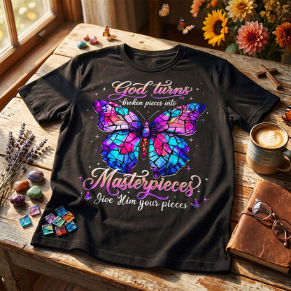 Broken Pieces Into God’s Masterpiece |  2D Unisex T-shirt