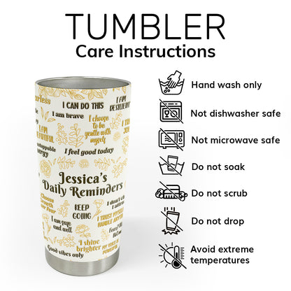 My Daily Affirmations | Personalized Stainless Steel Tumbler