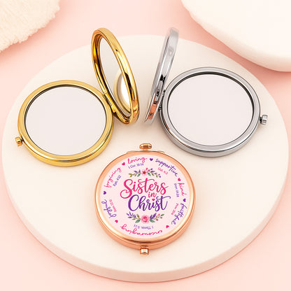 Sisters in Christ | Personalized Circle Metallic Mirror