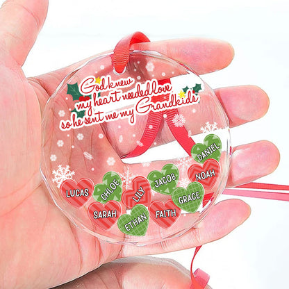 God Knew My Heart Needed Love | Personalized 1-Side Round Glass Ornament JSURGOPHLPA1651M