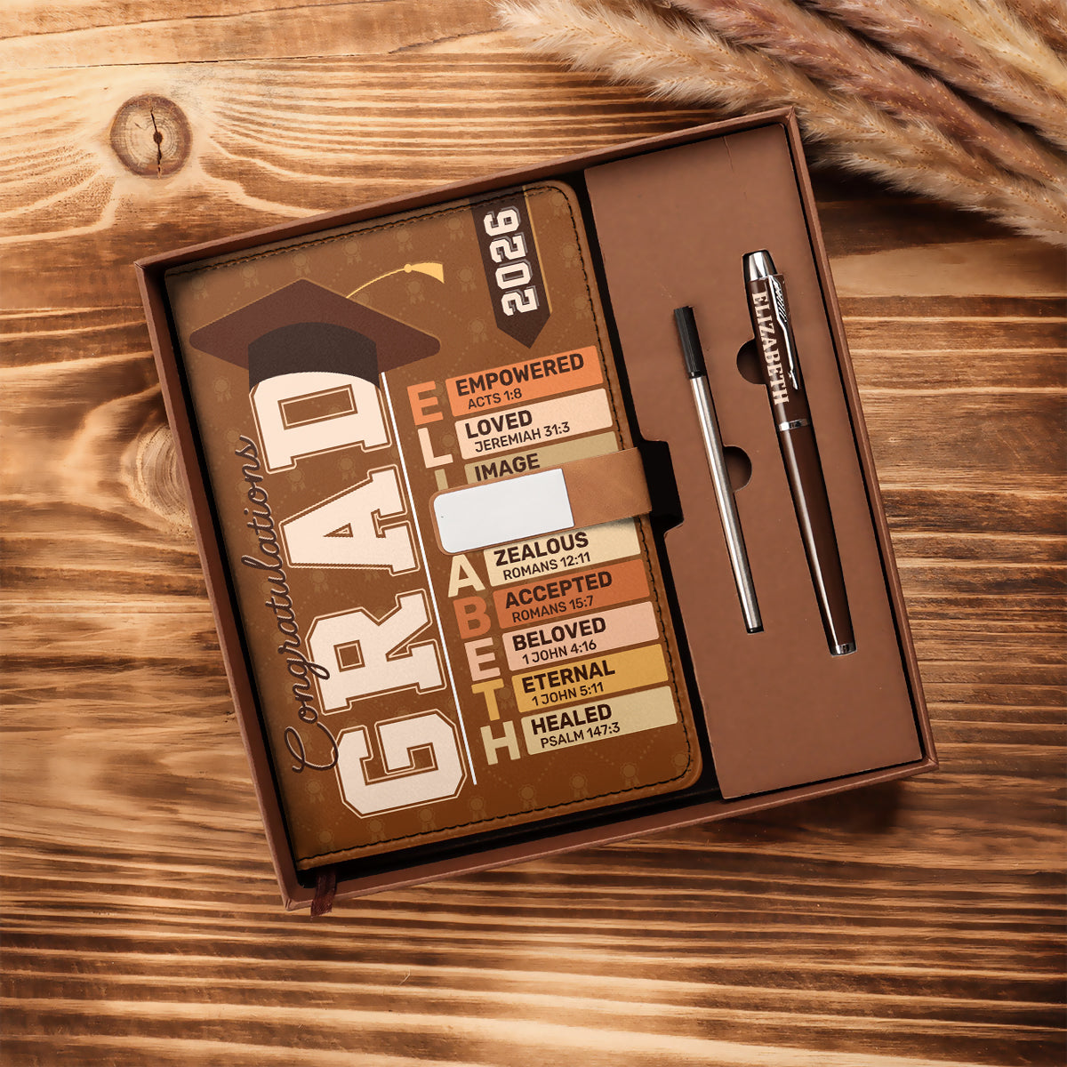 Congratulations Grad  | Personalized Leather Notebook & Pen Set