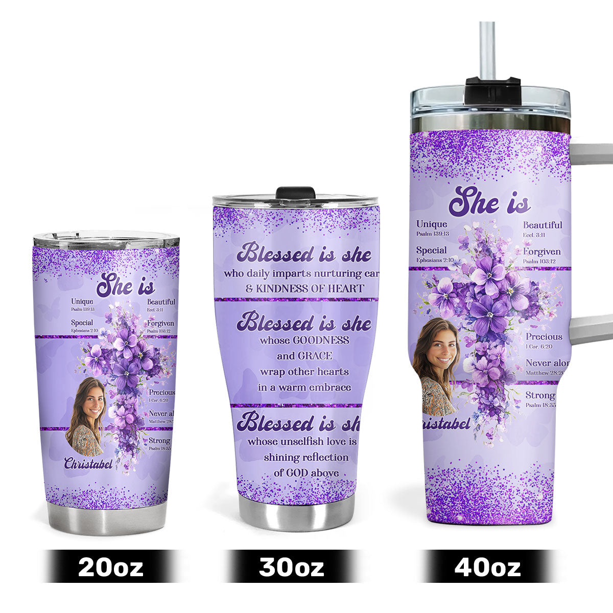 Blessed Is She | Personalized Stainless Steel Tumbler JSSSTPN2399D