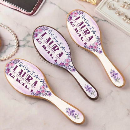 God Says I Am | Personalized Hair Brush