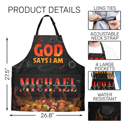 God Says I Am  | Personalized Apron With Pocket