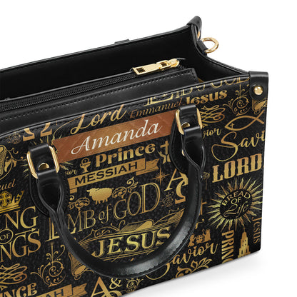 Jesuspirit | Personalized Leather Handbag With Zipper | Lamb Of God LHBM731