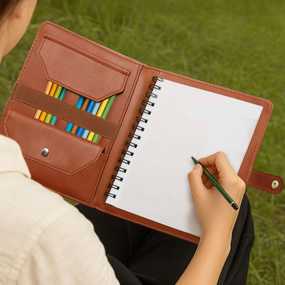 Put On The Full Armor Of God | Personalized Leather Notebook Cover With Pocket