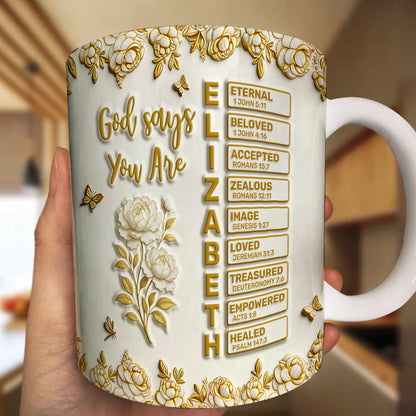 God Says I Am | Personalized Ceramic Coffee Mug
