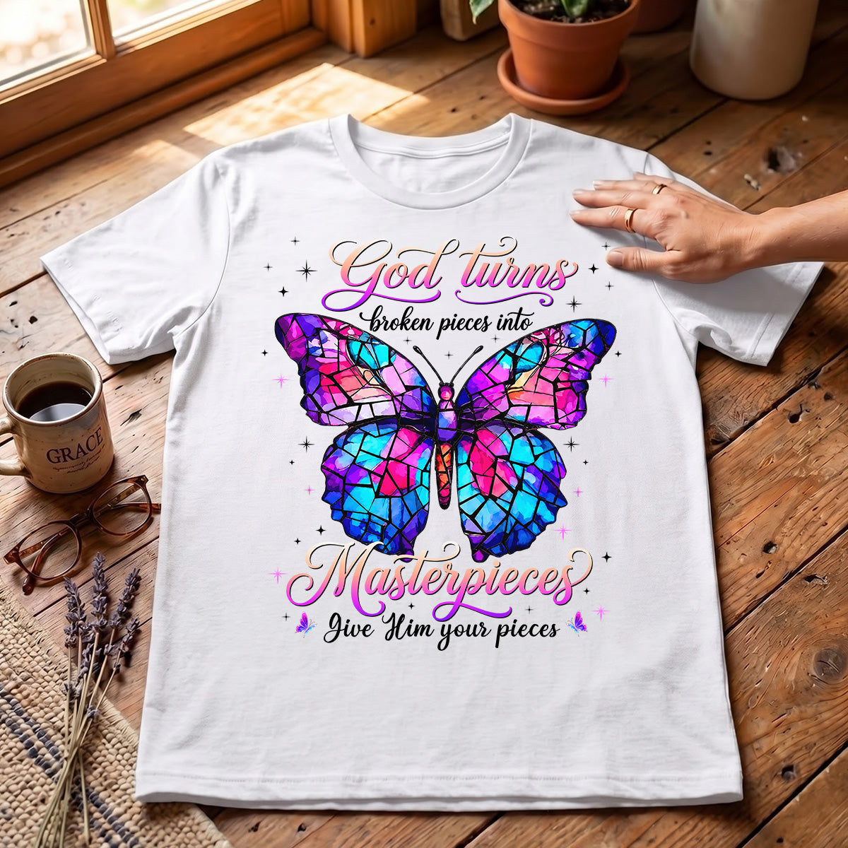 Broken Pieces Into God’s Masterpiece |  2D Unisex T-shirt