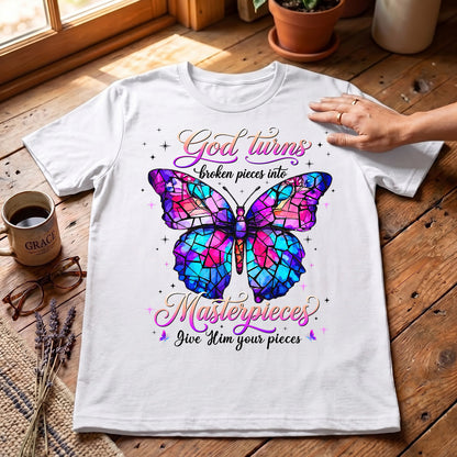 Broken Pieces Into God’s Masterpiece |  2D Unisex T-shirt