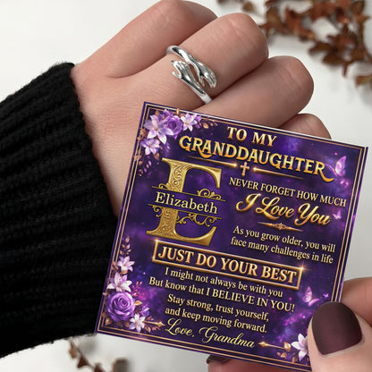 To My Granddaughter Never Forget How Much I Love You | Personalized Hug Ring