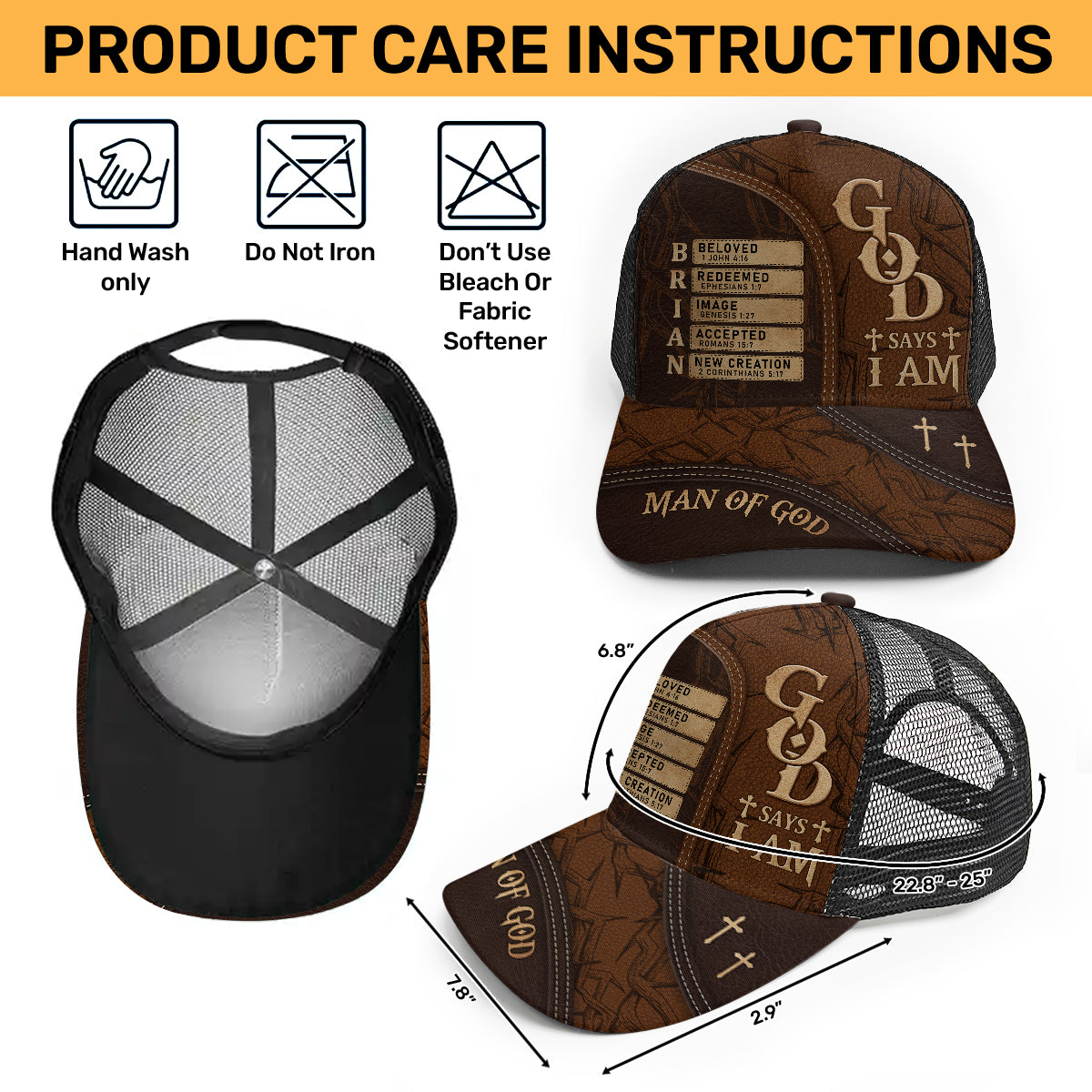 God Says I Am | Personalized Mesh Back Casual Cap