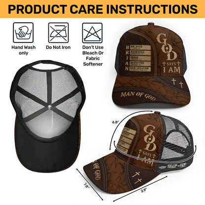 God Says I Am | Personalized Mesh Back Casual Cap