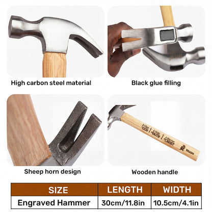Keep Faith In God And Be Blessed  | Personalized Wooden Hammer