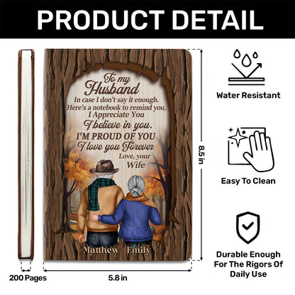 To My Husband | Personalized Leather Cover Notebook