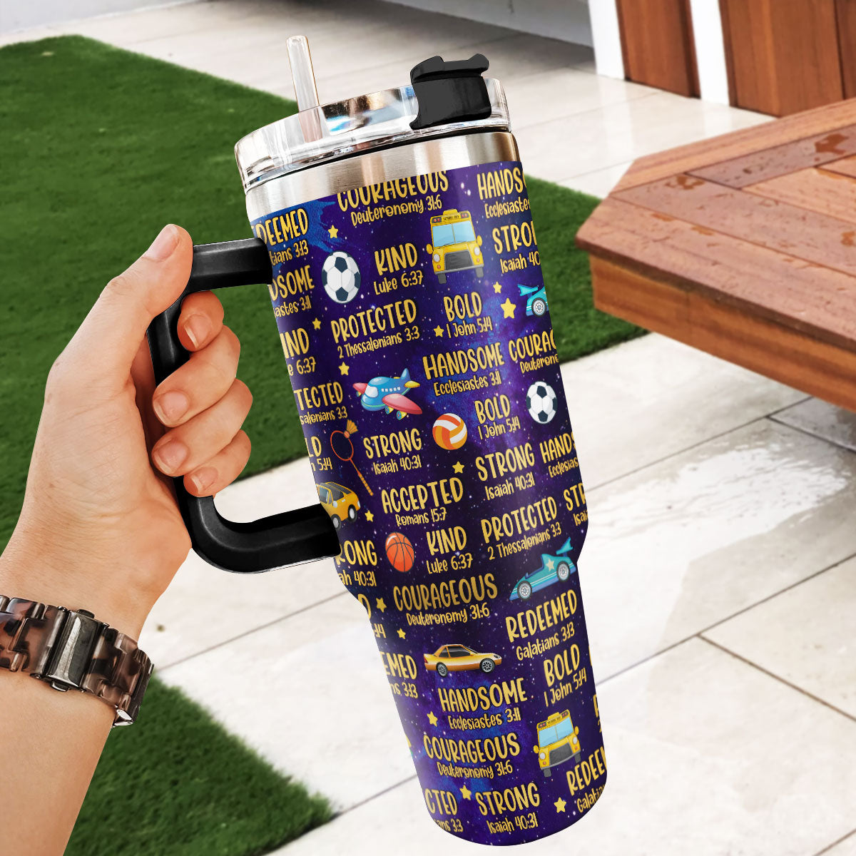 God Says I Am | Personalized Stainless Steel Tumbler For Kids JSSSTH881