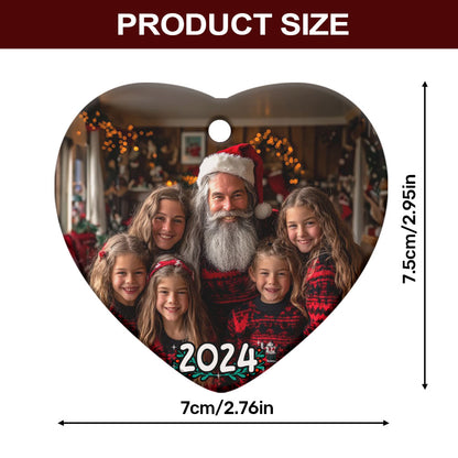 Together We Make A Family | Personalized Heart Shaped Ceramic Ornament JSHCOHLPA2576T